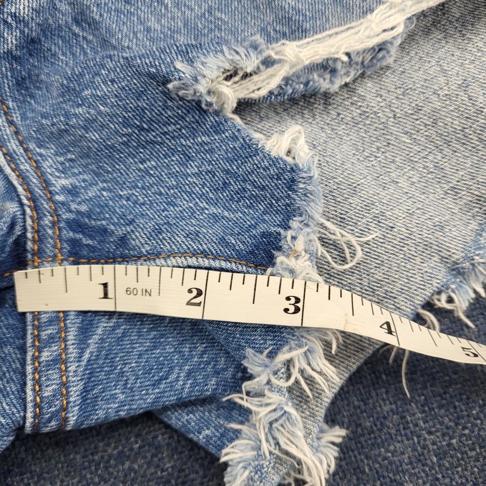 Levis 501 Original High Rise Cut Off Denim Shorts Light Wash Blue W30 Dasiy - Picture 12 of 12